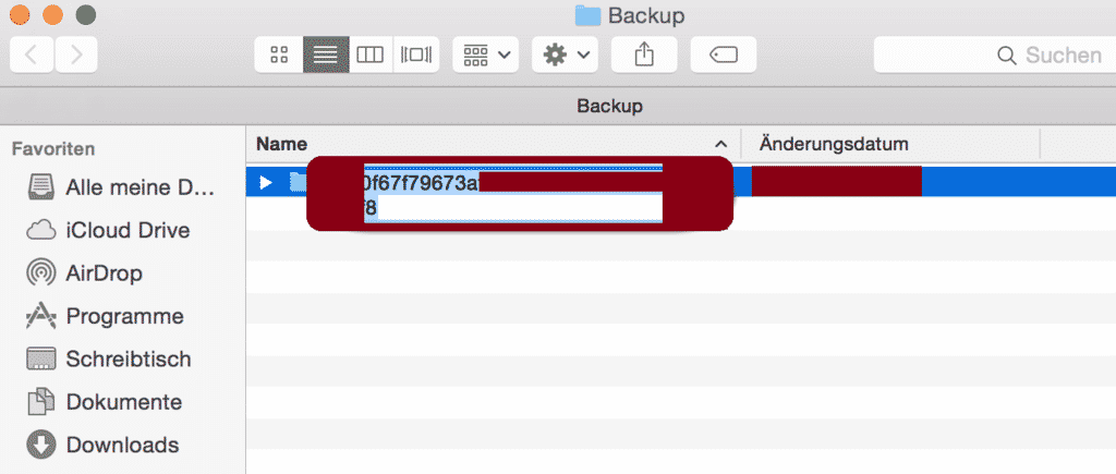 backup ID im finder