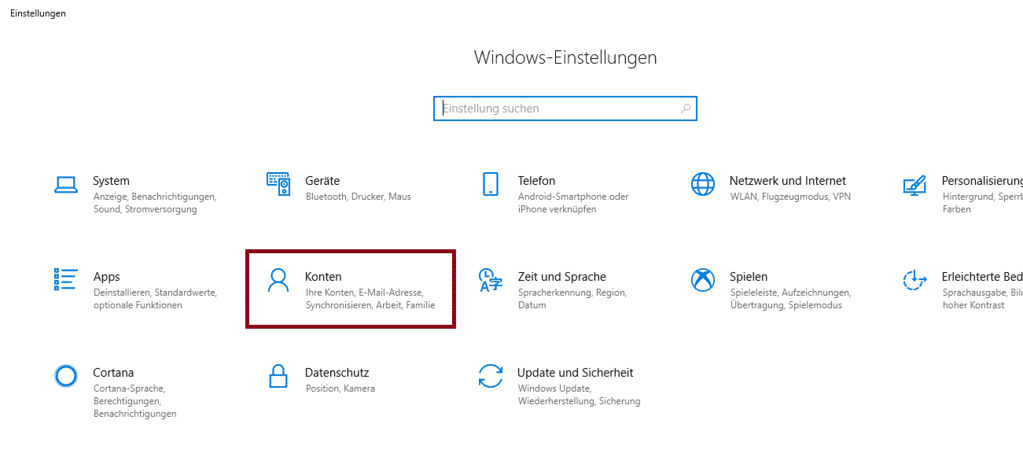 Benutzer hinzufügen Windows 10 Konten