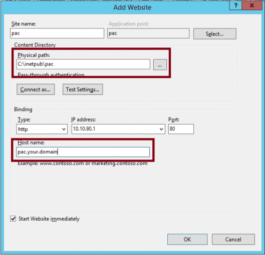 PAC Datei mit IIS veröffentlichen