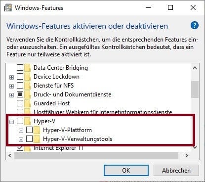 hyper-v windows feature