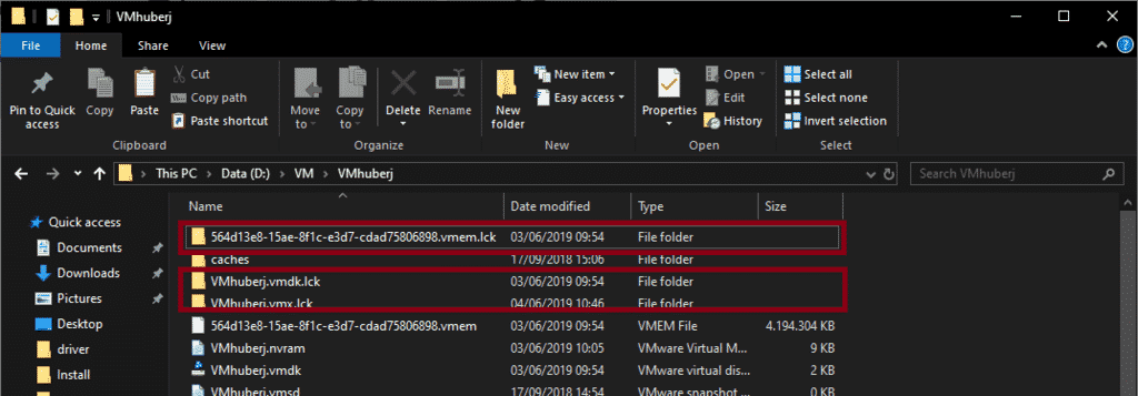 vmware lck dateien ordner