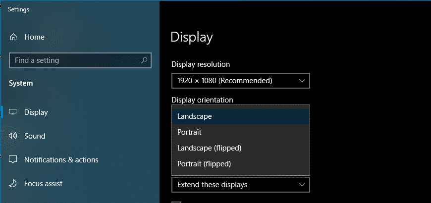 Bildschirm drehen Windows Einstellungen