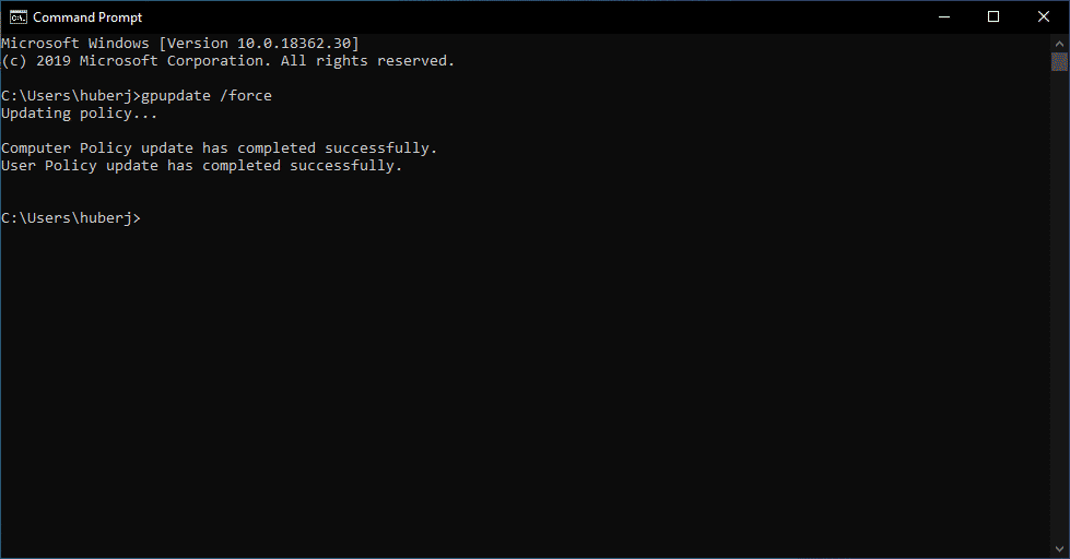gpupdate /force