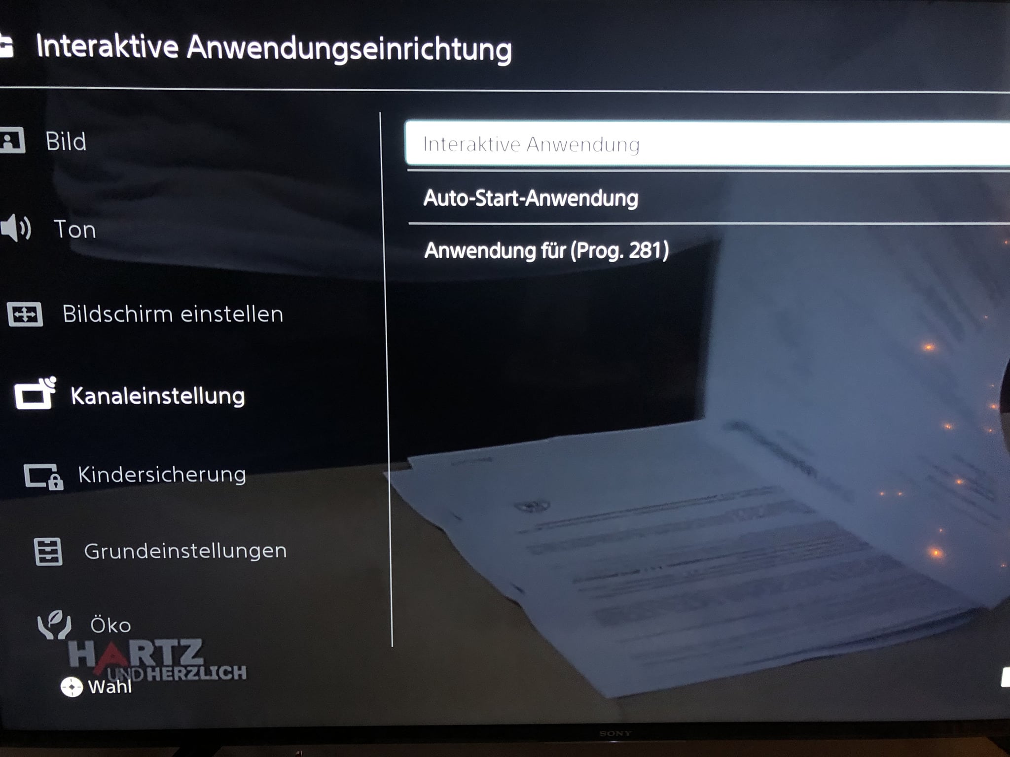 Roter Knopf deaktivieren (Werbung) bei SONY TV