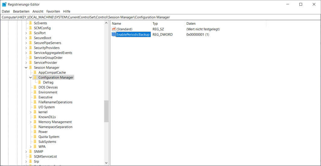 Automatisches Registry Backup unter Windows 10