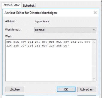 Anmeldezeiten hexadezimal
