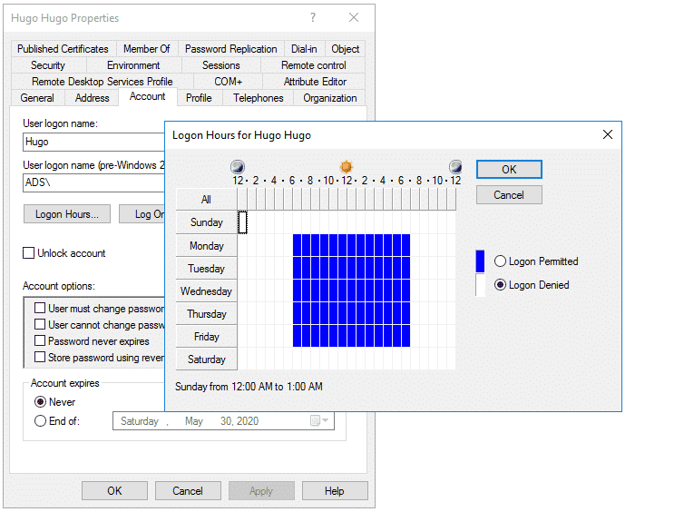 AD User Logon Hours