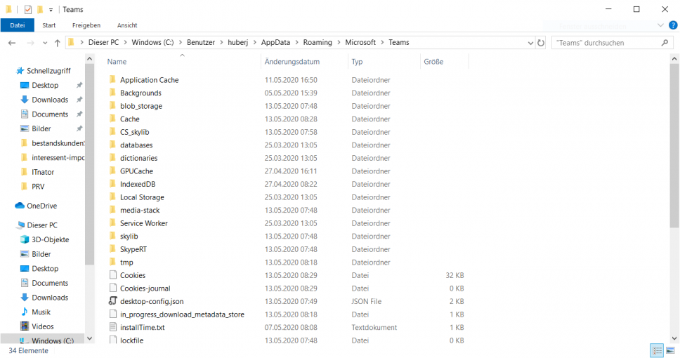 Clear / empty Microsoft Team Cache