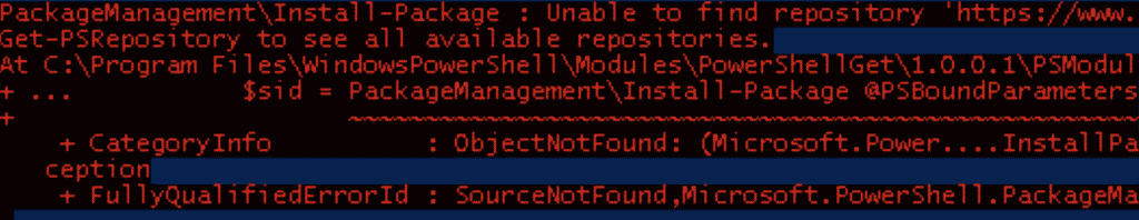 Unable to find module repositories