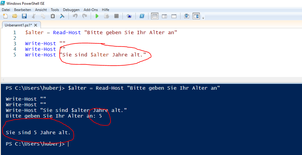 Eingabe in PowerShell mit Read-Host