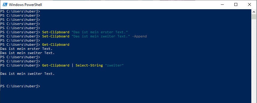 PowerShell Get-Clipboard Zwischenablage anzeigen