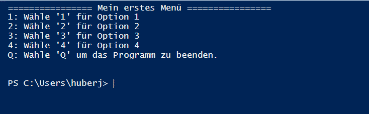 PowerShell Menü erstellen