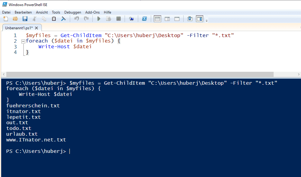 PowerShell Schleife foreach