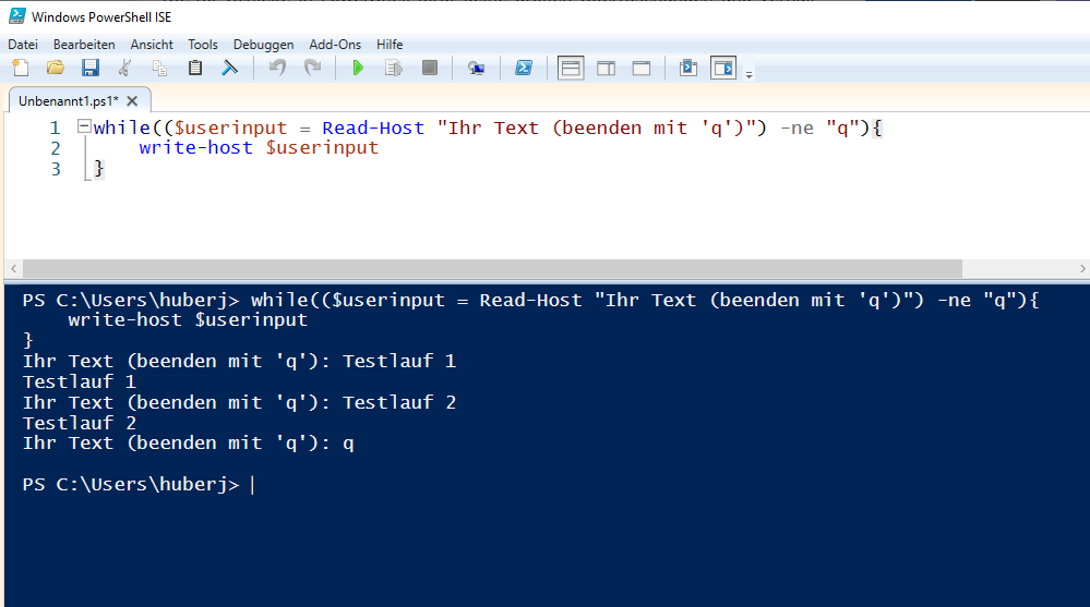 PowerShell while Schleife