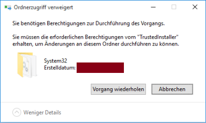 System32 Ordner löschen