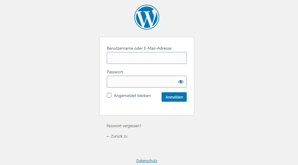 Wordpress Anmeldeseite Login