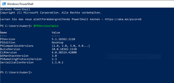 PowerShell Version anzeigen