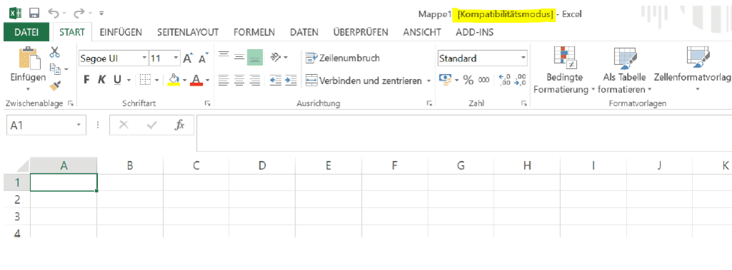 Excel Kompatibilitätsmodus