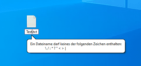 Ungültiges Zeichen Dateiname