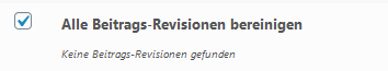 WP-Optimize Revisionen bereinigen