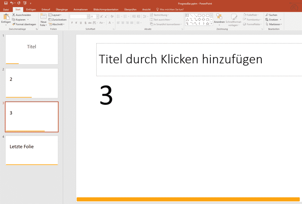 Fortschrittsanzeige in PPTX