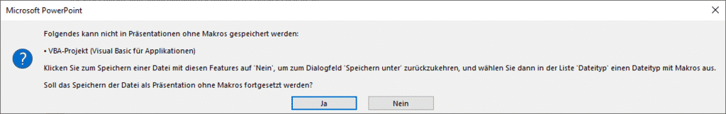 PowerPoint Fehler Makros pptm