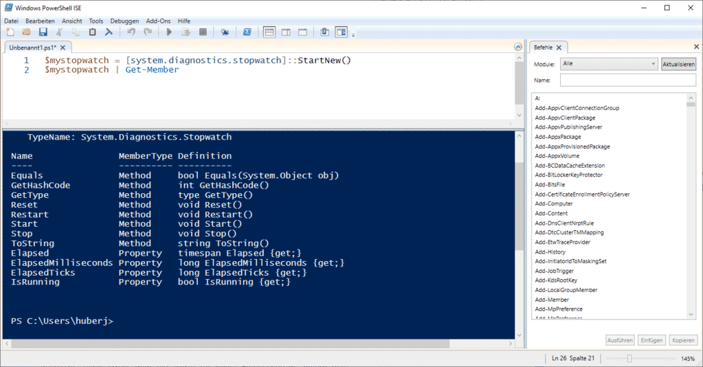 Stoppuhr PowerShell