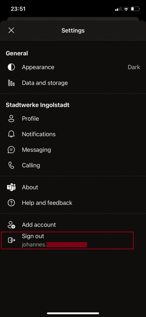 Von Teams Abmelden Smartphone iPhone iOS