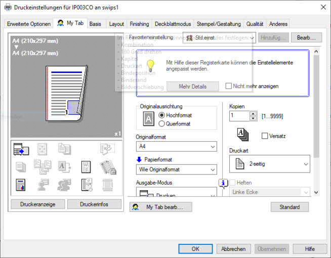 Drucker Einstellungen mit SetPrintConfiguration