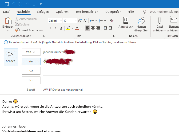 Outlook Mail bearbeiten