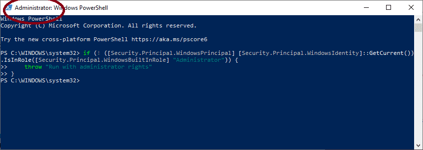 PowerShell Administrator Rechte prüfen