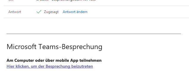 Hier klicken, um der Besprechung beizutreten Teams