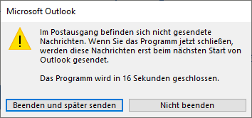 Im Postausgang befinden sich nicht gesendete Nachrichten