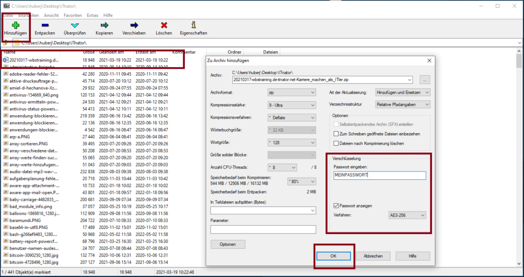 7-Zip Passwort