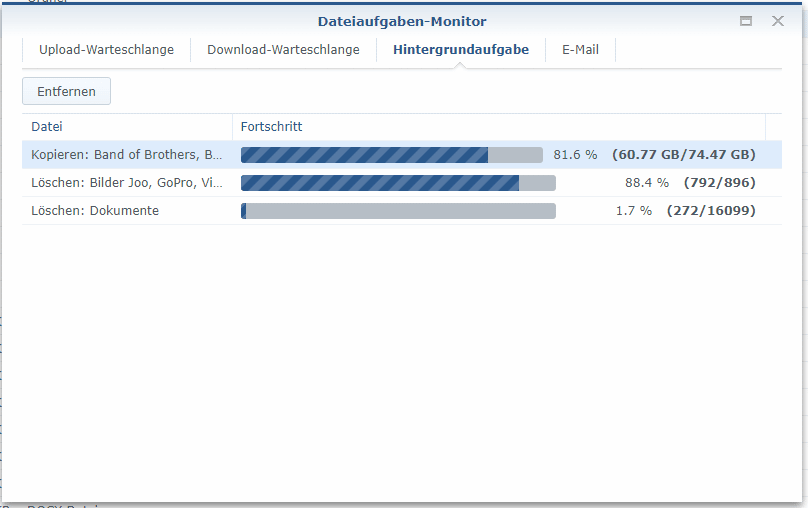 Hintergrundaufgabe Synology