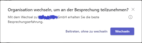 Organisation wechseln, um an der Besprechung teilzunehmen? Mit dem Wechsel zu ... erhalten Sie die beste Besprechungserfahrung.